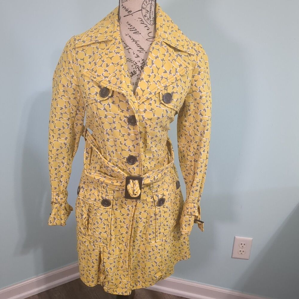 Steve Madden giraffe print trench coat jacket small